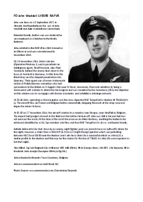 A preview of a PDF biography for Weddell, John